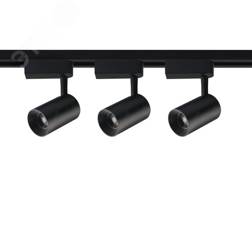 Светильник-прожектор ULB-Q291 8W/4200К/K BLACK SET31 светодиодный трековый, в составе набора из 3 штук на шинопроводе 1 м с коннектором. 1800 Лм. Белый свет (4200К). Корпус черный. ТМ Volpe - фото 3