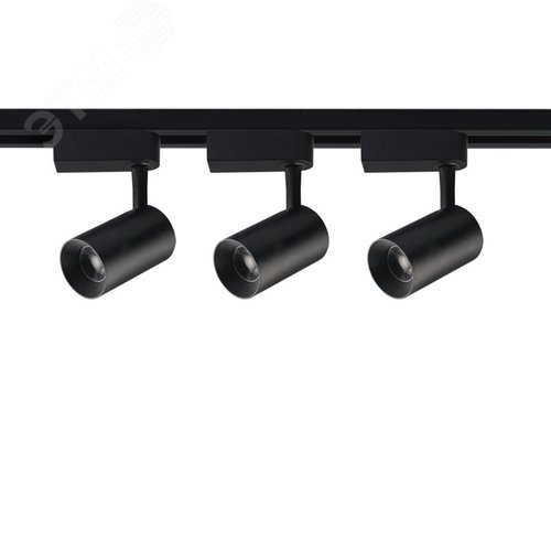Светильник-прожектор ULB-Q291 8W/4200К/K BLACK SET31 светодиодный трековый, в составе набора из 3 штук на шинопроводе 1 м с коннектором. 1800 Лм. Белый свет (4200К). Корпус черный. ТМ Volpe - фото 2