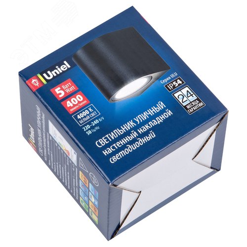 Светильник светодиодный уличный. Архитектурный накладной. ULU-S04A-5W/4000K IP54 BLACK Белый свет (4000K). Корпус черный. - фото 15