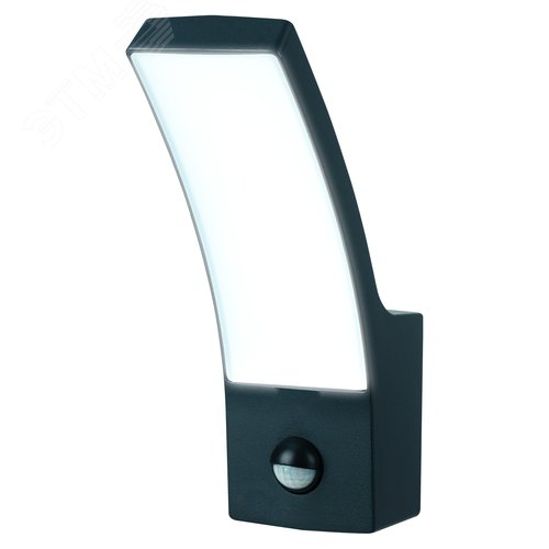 Светильник светодиодный уличный с датчиком движения. Архитектурный накладной. ULU-S71A-12W/4000K SENSOR IP65 BLACK Белый свет (4000K). Корпус черный. - фото 1