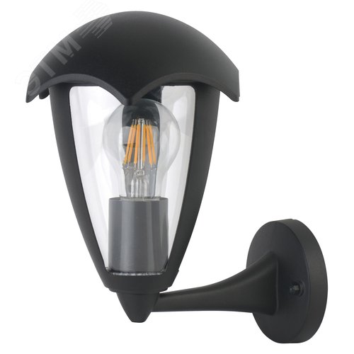 Светильник уличный, под лампу Е27. Архитектурный накладной. UUL-S80A 60W/E27 IP54 BLACK Корпус черный. TM . - фото 1