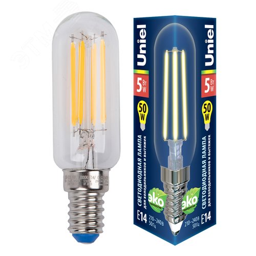 Лампа светодиодная для холодильников и вытяжки прозрачная LED-Y25-5W/3000K/E14/CL GLZ04TR Теплый (3000K) Картон - фото 2