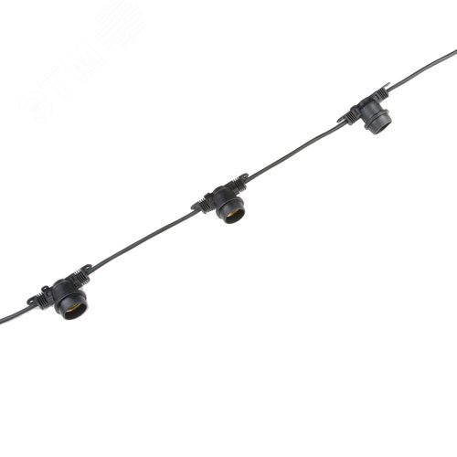 Гирлянда Белт-Лайт 5 м + 1,5 м сетевой шнур 10 патронов E27 шаг 50см 5 заглушек черная UDL-K121 10/E27/5M 5C IP65 BLACK BELT-LIGHT - фото 2