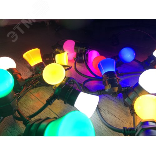 Гирлянда Белт-Лайт 5 м + 1,5 м сетевой шнур 10 патронов E27 шаг 50см 5 заглушек черная UDL-K121 10/E27/5M 5C IP65 BLACK BELT-LIGHT - фото 3