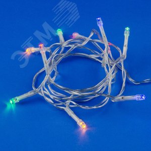 Гирлянда светодиодная на батарейках 2AA не в/к 15 м 10 светодиодов Разноцветный свет прозрачный провод ULD-S0150-010/STB/2AA MULTI IP20TM - фото 2