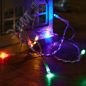 Гирлянда светодиодная на батарейках 2AA не в/к 15 м 10 светодиодов Разноцветный свет прозрачный провод ULD-S0150-010/STB/2AA MULTI IP20TM - фото 5