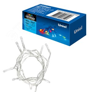 Гирлянда светодиодная на батарейках 2AA не в/к 15 м 10 светодиодов Разноцветный свет прозрачный провод ULD-S0150-010/STB/2AA MULTI IP20TM - фото 6