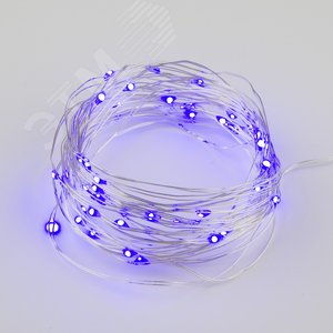 Гирлянда светодиодная на батарейках 2AA не в/к Роса 5 м 50 светодиодов Фиолетовый свет Провод медный ULD-S0500-050/SCB/2AA PURPLE IP20 DEW - фото 5