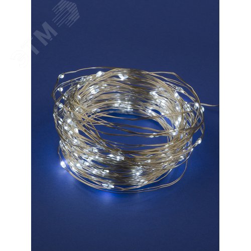 Гирлянда светодиодная на батарейках 3AA не в/к Роса 10 м 100 светодиодов Белый свет Провод медный ULD-S1000-100/SCB/3AA WHITE IP20 DEW - фото 6