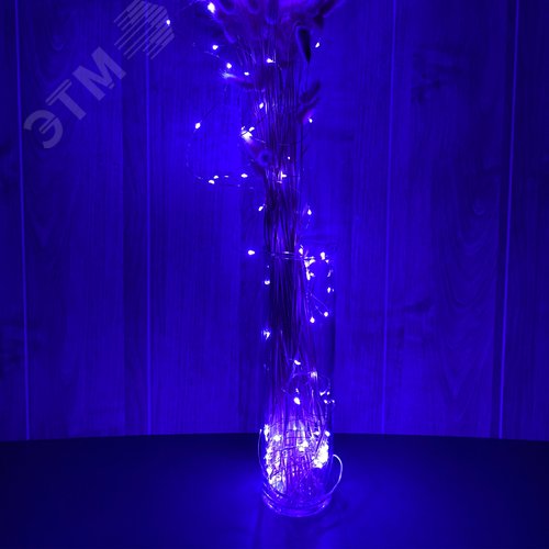 Гирлянда светодиодная на батарейках 3AA не в/к Роса 10 м 100 светодиодов Фиолетовый свет ULD-S1000-100/SCB/3AA PURPLE IP20 DEW Провод медный - фото 8