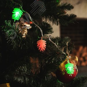 Гирлянда светодиодная Шишки 5 м 50 светодиодов Разноцветный свет прозрачный провод ULD-S0500-050/DTA MULTI IP20 PINE CONES - фото 3