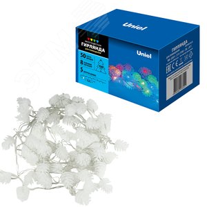 Гирлянда светодиодная Шишки 5 м 50 светодиодов Разноцветный свет прозрачный провод ULD-S0500-050/DTA MULTI IP20 PINE CONES - фото 2