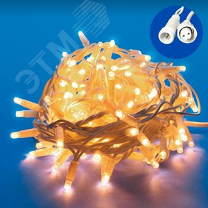 Гирлянда светодиодная со статическим свечением 10м Соединяемая 120 светодиодов Теплый Провод белый ULD-S1000-120/SWK WARM WHITE IP67 - фото 2