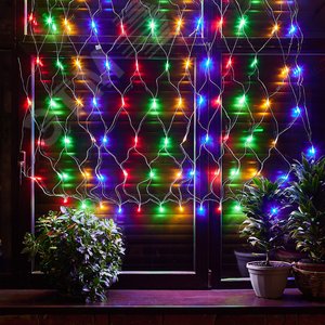 Сетка светодиодная с эффектом мерцания 1.5х1.5м соединямая 96 светодиодов разноцветный свет прозрачный провод ULD-N1515-96/TTK MULTI IP44 - фото 3