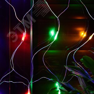 Сетка светодиодная с эффектом мерцания 1.5х1.5м соединямая 96 светодиодов разноцветный свет прозрачный провод ULD-N1515-96/TTK MULTI IP44 - фото 4