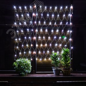 Сетка светодиодная с эффектом мерцания ULD-N1515-96/TTK WHITE IP44 1,5х1,5м соединяемая 96 светодиодов прозрачный провод - фото 4