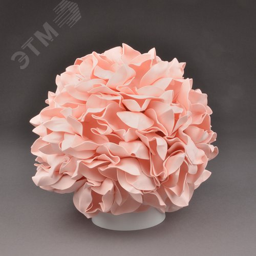 Изображение товара Светильник светодиодный со сменной лампой (в/к) Гортензия Белый/Пудровый E27, теплый белый свет (3000K). Плафон D150мм, прозрачный. Белое основание. (шт)