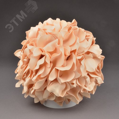 Светильник светодиодный со сменной лампой (в/к) Гортензия Белый/Кремовый E27, теплый белый свет (3000K). Плафон D150мм, прозрачный. Белое основание. - фото 2