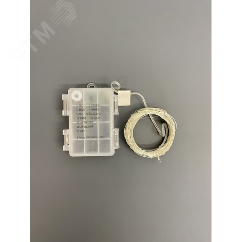 Гирлянда светодиодная Роса на батарейках 3AA не в/к 5 м 50 светодиодов RGB свет Пульт ДУ в/к прозрачный провод ULD-S0500-050/DTB/3AA/RC RGB IP20 DEW - фото 1