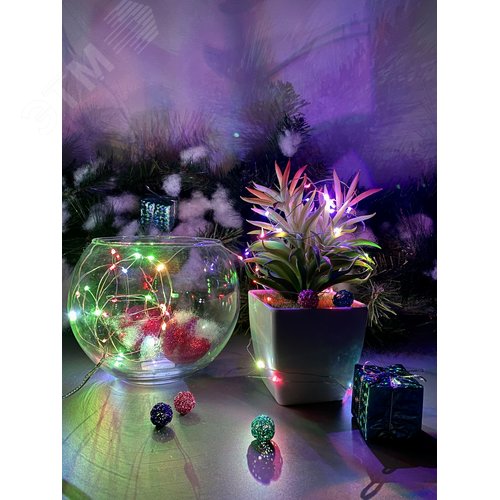 Гирлянда светодиодная Роса на батарейках 3AA не в/к 5 м 50 светодиодов RGB свет Пульт ДУ в/к прозрачный провод ULD-S0500-050/DTB/3AA/RC RGB IP20 DEW - фото 4