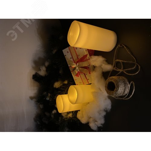 Фигура светодиодная Свеча на батарейках 2АА (не в/к) в составе набора из 3 штук 1 светодиод Теплый ULD-F050 WARM WHITE CANDLE SET3 - фото 7