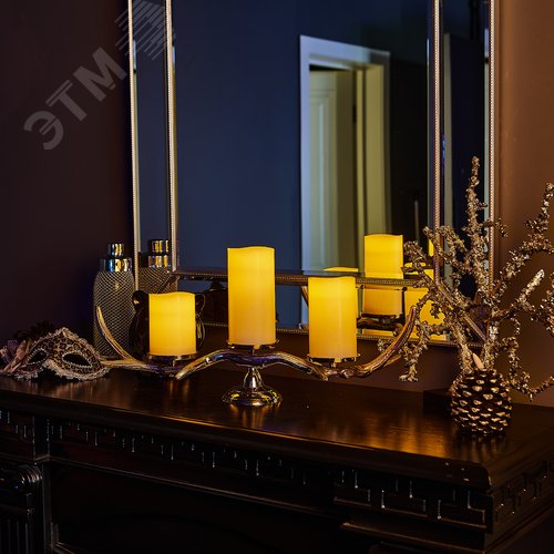 Фигура светодиодная Свеча на батарейках 2АА (не в/к) в составе набора из 3 штук 1 светодиод Теплый ULD-F050 WARM WHITE CANDLE SET3 - фото 9