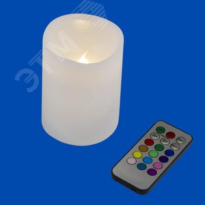 Фигура светодиодная Свеча на батарейках 2АА не в/к 7,5х10 см 1 светодиод RGB свет Пульт ДУ в/к ULD-F052 RGB RC CANDLE - фото 2
