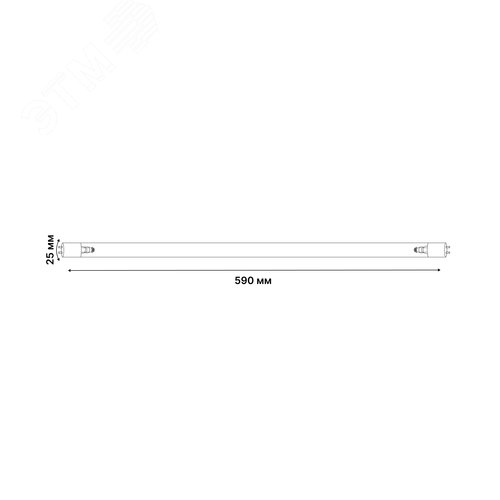 Лампа ультрафиолетовая бактерицидная              EFL-T8-18/UVCB/G13/CL Спектр UVC 253,7нм - фото 2