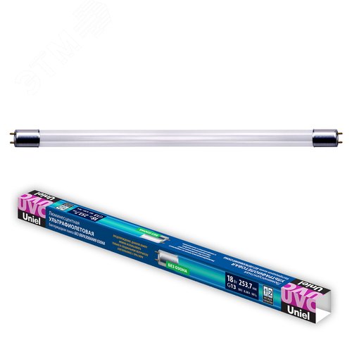 Лампа ультрафиолетовая бактерицидная              EFL-T8-18/UVCB/G13/CL Спектр UVC 253,7нм - фото 3