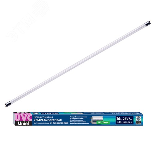 EFL-T8-36/UVCB/G13/CL Лампа ультрафиолетовая бактерицидная. Спектр UVC 253,7нм. Картон. ТМ - фото 3