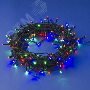 Изображение товара Гирлянда светодиодная, 20 м 200 светодиодов ULD-S2000-200/DGA MULTI IP20 разноцветный свет зеленый провод (шт)