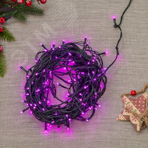 Гирлянда светодиодная 20 м 200 светодиодов ULD-S2000-200/DGA PINK IP20 розовый свет зеленый провод - фото 7