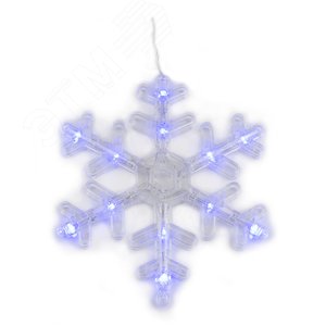 Гирлянда Занавес фигурный светодиодный 1,5х0,3м 72 светодиода синий свет прозрачный провод - фото 3