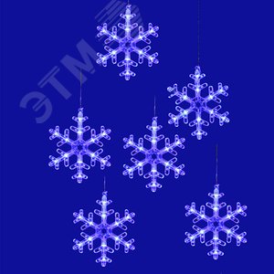 Гирлянда Занавес фигурный светодиодный 1,5х0,3м 72 светодиода синий свет прозрачный провод - фото 4