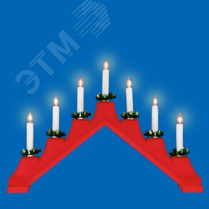 Фигура Новогодняя горка 39,5х30,5 см 7 миниламп накаливания теплый белый свет красный корпус пластик материал RED BRIDGE - фото 2