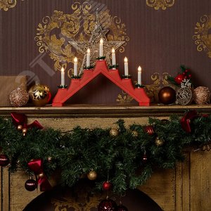 Фигура Новогодняя горка 39,5х30,5 см 7 миниламп накаливания теплый белый свет красный корпус пластик материал RED BRIDGE - фото 4