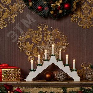 Фигура Новогодняя горка 39,5х30,5см 7 миниламп накаливания Теплый белый свет Корпус белый Материал пластик UDL-L7101-007/SWA/WW WHITE BRIDGE - фото 3