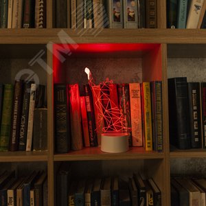 Светильник декоративный с эффектом 3D Кошка на батарейках 3AAA не в/к 1 светодиод RGB свет USB кабель в/к ULI-M501 RGB/3AAA CATTY/WHITE - фото 4