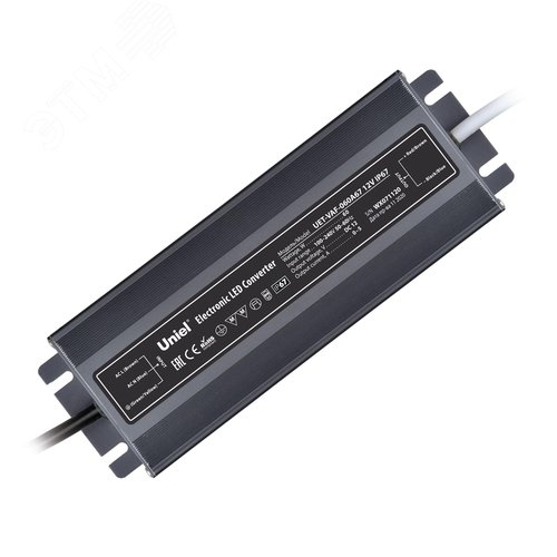 Блок питания UET-VAF-060A67 12V IP67 ультратонкий, 60Вт. Металлический корпус - фото 2