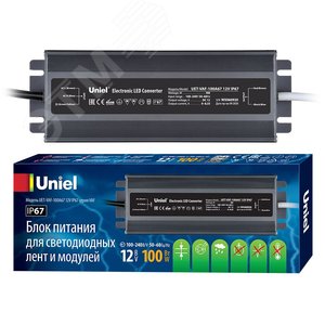 Блок питания ультратонкий UET-VAF-100A67 12V IP67 100Вт Металлический корпус - фото 3