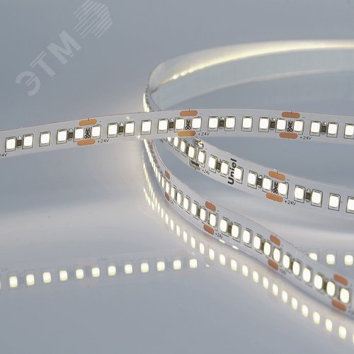 Лента светодиодная гибкая на самоклеящейся основе. ULS-2835-180LED/m-10mm-IP20-DC24V-17W/m-5M-4000K Катушка 5м. в герметичной упаковке. Белый свет(4000К) - фото 2