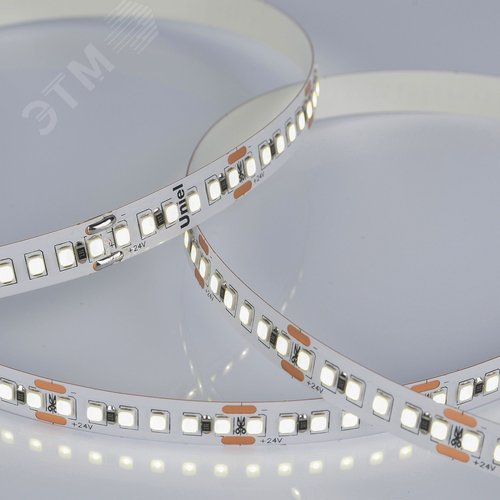 Лента светодиодная гибкая на самоклеящейся основе. ULS-2835-180LED/m-10mm-IP20-DC24V-17W/m-5M-6500K Катушка 5м. в герметичной упаковке. Дневной свет (6500K) - фото 2