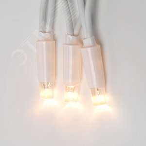 Гирлянда светодиодная 10 м 120 светодиодов теплый белый провод - фото 3