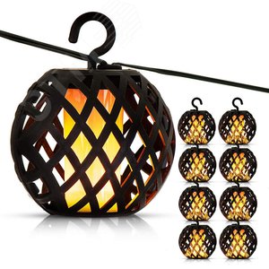 Гирлянда садовая на солнечной батарее USL-S-120/PM2000 FIRE BALLS Огненные шары 80 светодиодов Эффект пламени 1хАА Ni-Mh аккумулятор в/к IP44 - фото 4