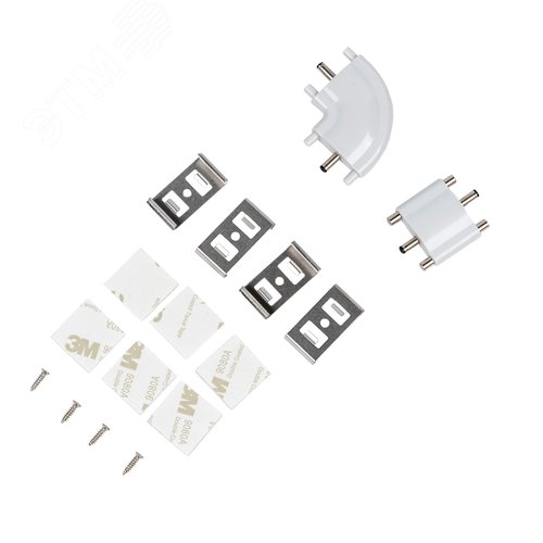 Светильники светодиодные для мебели UЛм-F45-2x6W/4500K IP20 SILVER набор из 2-х шт Механический выключатель 600х25х8мм 2х500Лм - фото 9