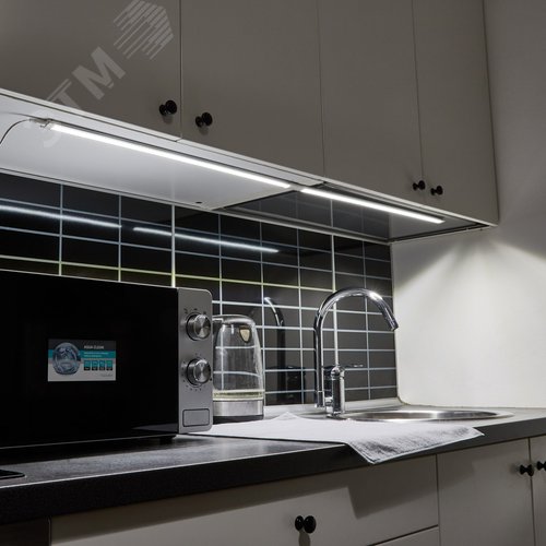 Светильники светодиодные для мебели UЛм-F45-2x6W/4500K IP20 SILVER набор из 2-х шт Механический выключатель 600х25х8мм 2х500Лм - фото 12