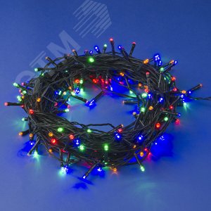 Гирлянда светодиодная 10 м 100 светодиодов ULD-S1000-100/DGA MULTI IP20 разноцветный свет зеленый провод - фото 1