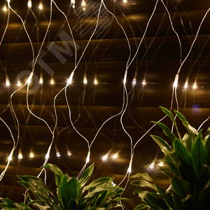 Сетка светодиодная с эффектом мерцания ULD-N1515-96/TTK WARM WHITE IP44 1,5х1,5м соединяемая 96 светодиодов теплый белый свет прозрачный провод - фото 5