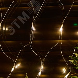 Сетка светодиодная с эффектом мерцания ULD-N1515-96/TTK WARM WHITE IP44 1,5х1,5м соединяемая 96 светодиодов теплый белый свет прозрачный провод - фото 6