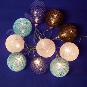 Гирлянда светодиодная Клубки-2 на батарейках 2AA не в/к 135 м 10 светодиодов Теплый ULD-S0135-010/STB/2AA WARM WHITE IP20 TANGLES-2 прозрачный провод - фото 2